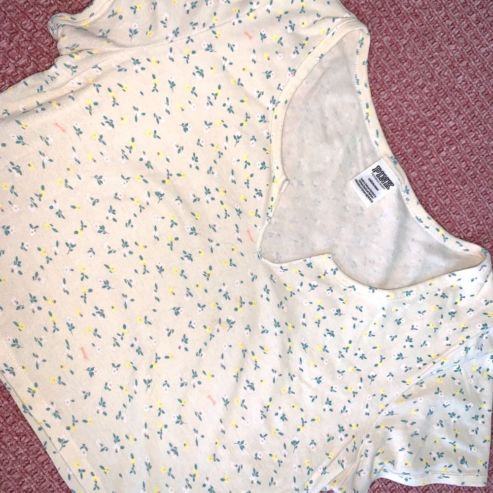 Pink floral crop top